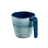 4 STÜCK Melamin Tasse 350 ml ideal für Camping - Adria Blue - Stapelbar - Steingutoptik Trinkbecher Kaffeetasse Kaffeebecher