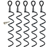 5 Stück Spiralanker 38 cm Bodenanker mit Einschraubhilfe Spirale Spiralhering Spiralbodenpfahl mit 5 Spiralen Outdoor Hund Erdanker