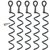 5 Stück Spiralanker 38 cm Bodenanker mit Einschraubhilfe Spirale Spiralhering Spiralbodenpfahl mit 5 Spiralen Outdoor Hund Erdanker