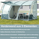Vorzelt 390x260x245 für Wohnwagen Wohmobil Camping Fiberglas und Aluminium Gestänge Reisevorzelt Busvorzelt 5000mm Wasserfest