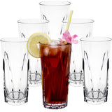 Melamin Geschirr Set Rot für 6 Personen 24 Teile mit Trinkglas klar Tonoptik - Essgeschirr Acryl Wasserglas - Campinggeschirr