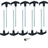 10 Stück Stahl Schraubhering 18 cm - Hering Zelthering Spiralhering harter oder weicher Boden Zeltnagel Zeltpflock Erdspieß Camping Zubehör Outdoor Set