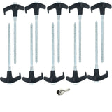 10 Stück Stahl Schraubhering 18 cm - Hering Zelthering Spiralhering harter oder weicher Boden Zeltnagel Zeltpflock Erdspieß Camping Zubehör Outdoor Set