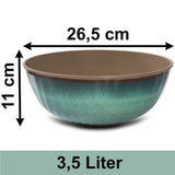 Melamin Geschirr Set Jesolo Grün für 2 Personen 7 Teile - mit Salatschale Steingutoptik Spülmaschinengeeignet Essgeschirr Campingzubehör Campinggeschirr Wohnwagen Camping Festival Picknick Gartenparty