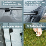 Vorzelt 390x260x245 für Wohnwagen mit Stangen für die Tür Wohmobil Camping Fiberglas und Aluminium Gestänge Reisevorzelt Busvorzelt 5000mm Wasserfest