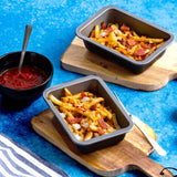 Air Fryer Backform 16,5x11,5x4,5 cm rechteckig für die Heissluftfriteuse - Zubehör klein eckig Einsatz Stahlblech antihaftbeschichtet bis 230°C Backform