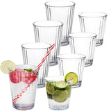 Melamin Geschirr Set Jesolo Grau für 4 Personen - 20 Teile - mit klarem Trinkglas 580ml +360 ml aus Acryl Steingutoptik Campinggeschirr