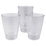 4x Campingglas Trinkglas Set - 350 ml - Glasset klar - Wasserglas Gläser Kunststoff Glas transparent ideal für Camping Küche