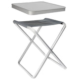 Alu Hocker mit MDF Tischplatte Tablett 40x40x47cm Aluminium Klapphocker Campinghocker Falthocker Angelhocker Campingtisch Wohnmobiltisch Wohnwagentisch klappbar handlicher Beistelltisch