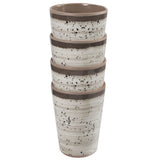 Melamin 4 Becher 400ml Steingut Optik braun beige - Trinkbecher Kaffeetasse Kaffeebecher Tasse - Geschirrset Tafelgeschirr Camping