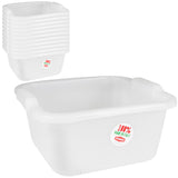 12x Schüssel 7 Liter quadratisch 30x29x14 cm weiß - Lebensmittelecht aus LDPE-Kunststoff - Haushaltsschüssel Waschschüssel Universal Küchenschüssel Spülschüssel Kunststoff Fußbad Pflege - nestbar