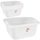 4x Schüssel 16 Liter quadratisch 38x37x18 cm weiß - Lebensmittelecht aus LDPE-Kunststoff - Haushaltsschüssel Waschschüssel Universal Küchenschüssel Spülschüssel Kunststoff Fußbad Pflege - nestbar