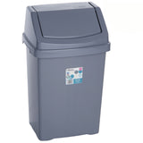 Mülleimer mit Schwingdeckel 25 Liter eckig Schwingdeckeleimer Kunststoff Küche Büro Bad Putzeimer Kosmetikeimer Papierkorb Eimer Abfalleimer Abfallbehälter Mülltonne Müll Abfallsammler