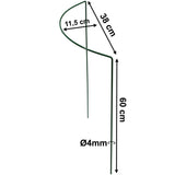 Pflanzenstütze halbrund - Ø 38 cm - 60 cm hoch - aus 4mm kunststoffummantelten Draht - Für den Garten - Metal - Buschstütze - Staudenstütze - Pflanzbogen Staudenhalter Rankhilfe Pflanzenring