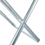 Alu Hocker mit MDF Tischplatte Tablett 40x40x47cm Aluminium Klapphocker Campinghocker Falthocker Angelhocker Campingtisch Wohnmobiltisch Wohnwagentisch klappbar handlicher Beistelltisch