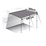 Sonnensegel 240x300 cm für Wohnwagen Wohmobil Vorzelt Camping Gestänge Sonnenschutz Reisevorzelt Busvorzelt 5000mm Wasserfest