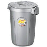 Mülltonne oder Futtertonne mit Deckel silber - 23 Liter - 46 cm hoch Müllbehälter Aufbewahrung Mülltrennung Lebensmittelecht Futterbehälter Lebensmittel Aufbewahrung schließbarer Deckel mit Tragegriff