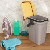 Abfalleimer 7 Liter 23x19x30,5cm - mit Gummidichtung im Deckel - mit dem Henkel verschließbar - Geruchstdichter Mülleimer Biomüll Windeleimer Wickeleimer Hygieneeimer Katzeneimer Küche Kompost