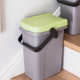 Abfalleimer 7 Liter 23x19x30,5cm - mit Gummidichtung im Deckel - mit dem Henkel verschließbar - Geruchstdichter Mülleimer Biomüll Windeleimer Wickeleimer Hygieneeimer Katzeneimer Küche Kompost