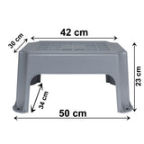 Caravan Trittstufe 50x34x23 cm aus Kunststoff bis zu 150kg belastbar mit Anti-Rutsch-Trittfläche Einstiegshilfe Einzeltritt Faltbar Wohnwagen Wohnmobil Fußbank Trittleiter