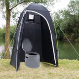 Mobiles Campingtoilette mit Toilettenzelt - Outdoor Toilette mit Deckel Sitzhöhe 35 cm - inklusive Zelt 225 cm hoch Reise WC für Unterwegs - ideal für den Campingurlaub oder den Garten