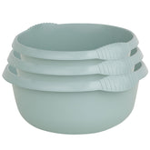 3x Schüssel rund grün - 4,5 / 7 / 9 Liter - Waschschüssel Spülschüssel Wasserschüssel - Lebensmittelecht - Kunststoff Spüle