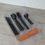 Transparenter Besteckkasten 33x23x5 cm mit 5 Fächern - Besteckeinsatz für Schubladen Organizer Schubladeneinsatz Besteckbox Box Besteckkorb Bestecksortierer