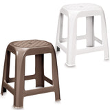Stapelbare Hocker - Sitzhocker weiß oder braun - Sitzhöhe 46 cm hoch - bis zu 100 kg Duschsitz abwaschbar