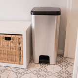 Mülleimer Treteimer 37 Liter eckig 30x33x59cm Kunststoff - Pedal zum Öffnen und Schliessen - Küche Pedaleimer Papierkorb Eimer Abfalleimer Abfallbehälter Mülltonne Müll Mistkübel