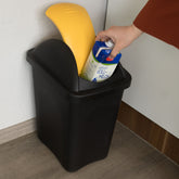 Mülleimer 30 Liter schwarz mit farbigem Schwingdeckel 29x36x51 cm Mülleimer Küche eckig Mülltonne, Abfalleimer Küche, Mistkübel, Trash Bin, Gelber Sack Mülleimer Deckel