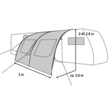 Vordach 300x260x245-260 für Wohnwagen Wohmobil Vorzelt Camping Fiberglas Gestänge Reisevorzelt Busvorzelt 5000mm Wasserfest