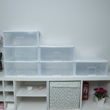 Schubladenbox großen Schubladen 38x37 cm - weiss-transparent Kunststoff Drawer Tower Box Organizer für Schreibtisch Easy-Pull-System