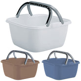 Schüssel mit Tragegriff Waschschüssel 13 Liter 35 x 35 cm Quadratisch Spülschüssel Wasserschüssel Tragekorb Kunststoff Spüle Korb Eimer Waschbecken Aufbewahrung Camping Abwaschschüssel Plastikschüssel