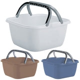 Schüssel mit Tragegriff Waschschüssel 13 Liter 35 x 35 cm Quadratisch Spülschüssel Wasserschüssel Tragekorb Kunststoff Spüle Korb Eimer Waschbecken Aufbewahrung Camping Abwaschschüssel Plastikschüssel