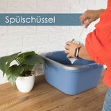 Schüssel mit Tragegriff Waschschüssel 13 Liter 35 x 35 cm Quadratisch Spülschüssel Wasserschüssel Tragekorb Kunststoff Spüle Korb Eimer Waschbecken Aufbewahrung Camping Abwaschschüssel Plastikschüssel