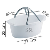 3x runde Schüsseln mit Tragegriff 25 Liter - Waschschüssel Spülschüssel 60 x 40 cm Aufbewahrung