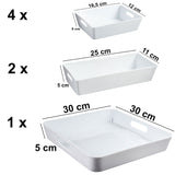 Schubladen Organizer Set 5 cm hoch - 7 Teile - 54x42 cm Boxen in 3 Größen - Ordnungssystem - Aufbewahrungsbox Box