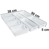 Schubladen Organizer 5 cm hoch - 8 Teile - 50x38x5 cm - in 2 Größen - Schminktisch - Schubladen Ordnungssystem Aufbewahrungsbox Box