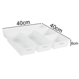 Schubladen Organizer - 6 cm hoch - 5 Teile in 3 Größen - für 40x40 Schublade Aufbewahrungsbox weiß - Ordnungssystem Ordnungsbox Körbchen Box
