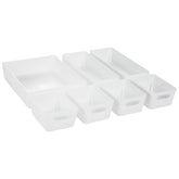 Schubladen Organizer - 6 cm hoch - 7 Teile in 3 Größen - für 40x38 Schublade Aufbewahrungsbox weiß - Ordnungssystem
