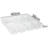 Schubladen Organizer - 6 cm hoch - 7 Teile in 3 Größen - für 40x38 Schublade Aufbewahrungsbox weiß - Ordnungssystem
