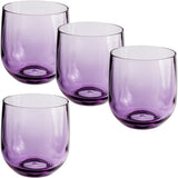 4 Stück Campingglas Trinkglas LILA - 300 ml- für 4 Personen - bruchfest Camping Glas Set Kunststoff Party Picknick Kinder Wasserglas