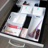 Schminktisch Schubladen Organizer 5 cm hoch - 10 Teile - Boxen in 3 Größen Ordnungssystem - Set - 55x58 cm - Aufbewahrungsbox Box Schubladeneinsatz