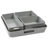 Schminktisch 7 Teile Organizer Set - 54x42x5 cm in 3 Größen - grau - Ordnungssystem Schubladen - Aufbewahrungsbox Box