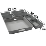 Schminktisch 7 Teile Organizer Set - 54x42x5 cm in 3 Größen - grau - Ordnungssystem Schubladen - Aufbewahrungsbox Box