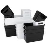 16 Teile Organizer Set - 10 cm hoch - weiß und schwarz - in 3 Größen - Schubladeneinsatz passend für 2 Schubladen von 30 x 50 cm