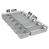 Schubladen Organizer - 12 Teile - 60x40x6 cm - 2 Größen - Aufbewahrungsbox - OrdnungssystemOrganizer