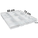 Schubladen Organizer 18 Teile - 60x75x6cm - in 3 Größen - Aufbewahrungsbox Ordnungssystem