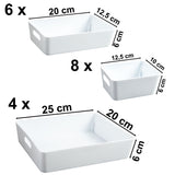 Schubladen Organizer 18 Teile - 60x75x6cm - in 3 Größen - Aufbewahrungsbox Ordnungssystem