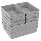 Schubladen Ordnungssystem - 6 cm hoch - 9 Teile - in 2 Größen - für 50x60cm Schublade Aufbewahrungsbox grau - Organizer